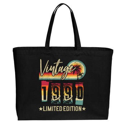 Vintage 1990 Birthday Gift Limited Edition Funny And Cool Family Gift Cotton Canvas Jumbo Tote