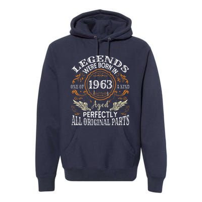 Vintage 1963 Classic Turning 60 Years 60th Birthday For Premium Hoodie