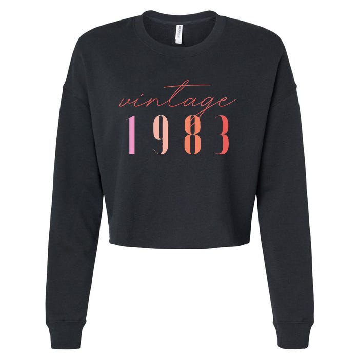 Vintage 1983 Chapter 40 40th Birthday Fortieth Bday  Cropped Pullover Crew