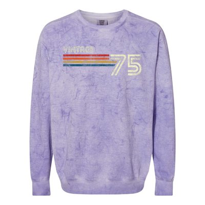 Vintage 1975 Chest Stripe 48 Birthday Colorblast Crewneck Sweatshirt