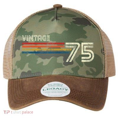 Vintage 1975 Chest Stripe 48 Birthday Legacy Tie Dye Trucker Hat