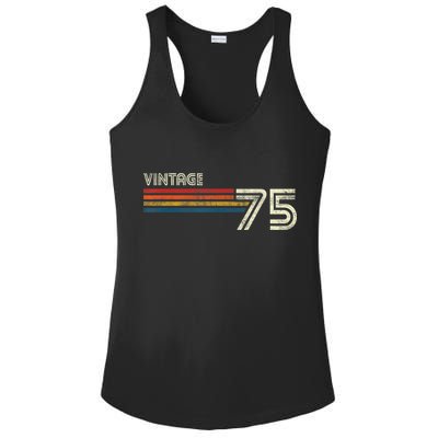 Vintage 1975 Chest Stripe 48 Birthday Ladies PosiCharge Competitor Racerback Tank