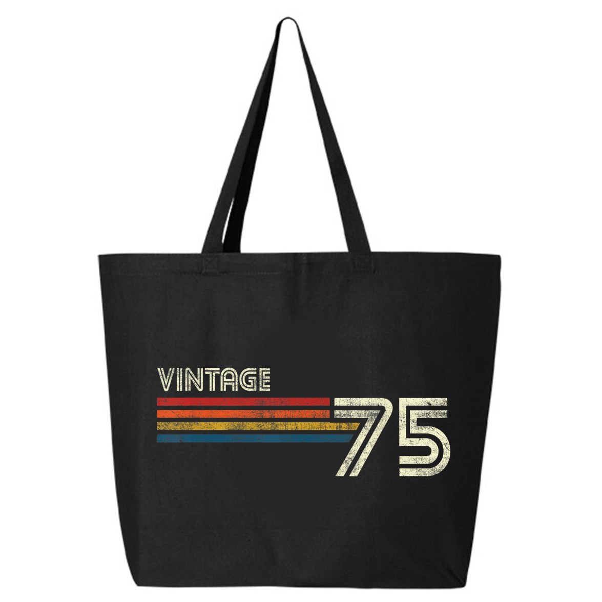 Vintage 1975 Chest Stripe 48 Birthday 25L Jumbo Tote