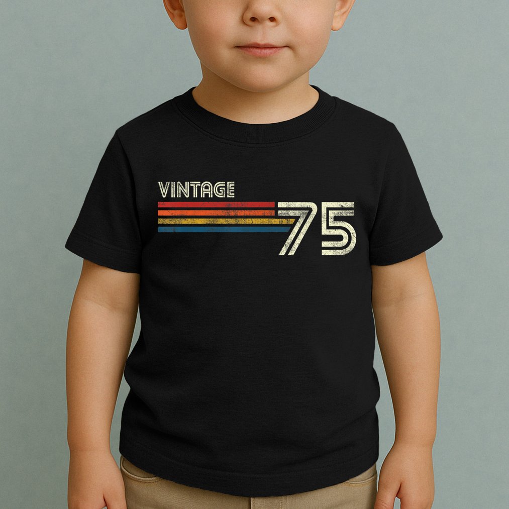 Vintage 1975 Chest Stripe 48 Birthday Toddler T-Shirt