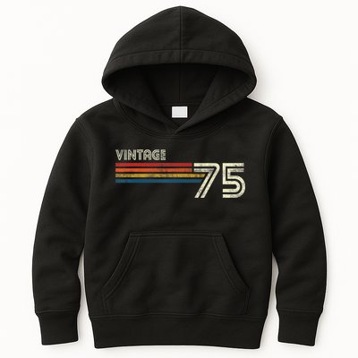 Vintage 1975 Chest Stripe 48 Birthday Kids Hoodie