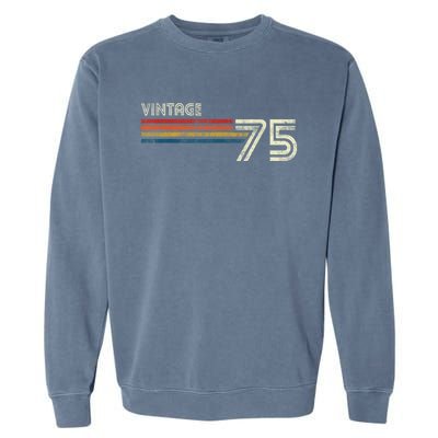 Vintage 1975 Chest Stripe 48 Birthday Garment-Dyed Sweatshirt