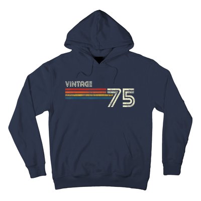 Vintage 1975 Chest Stripe 48 Birthday Hoodie