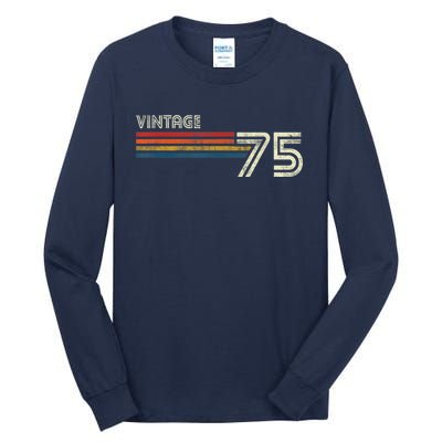 Vintage 1975 Chest Stripe 48 Birthday Tall Long Sleeve T-Shirt