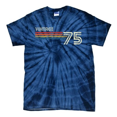 Vintage 1975 Chest Stripe 48 Birthday Tie-Dye T-Shirt