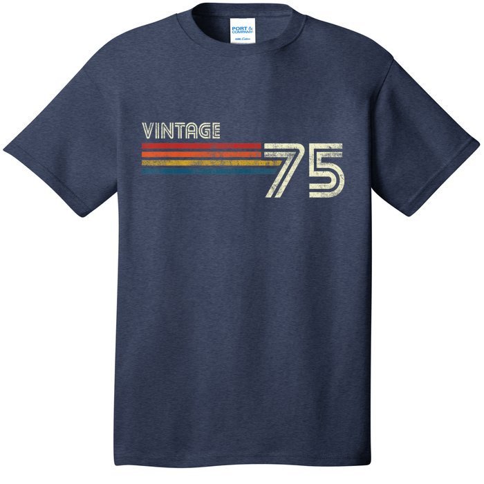 Vintage 1975 Chest Stripe 48 Birthday T-Shirt