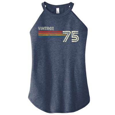 Vintage 1975 Chest Stripe 48 Birthday Women's Perfect Tri Rocker Tank