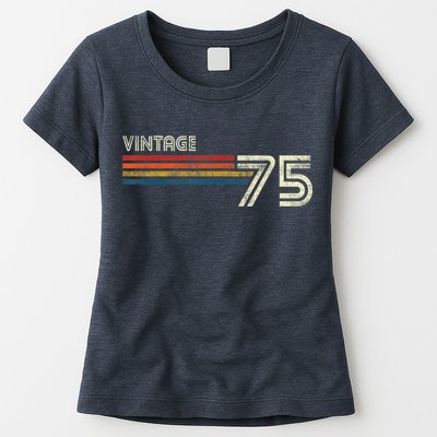 Vintage 1975 Chest Stripe 48 Birthday Womens T-Shirt