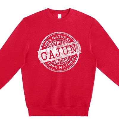 Vintage 100 Certified Cajun White Stamp Louisiana Premium Crewneck Sweatshirt