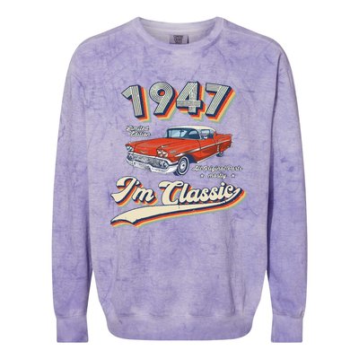 Vintage 1947 Classic 75 Year Old Original Gift 75th Birthday Colorblast Crewneck Sweatshirt