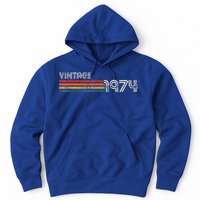 Vintage 1974 Chest Stripe Birthday Hoodie