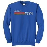 Vintage 1974 Chest Stripe Birthday Sweatshirt