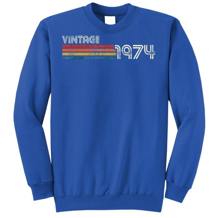 Vintage 1974 Chest Stripe Birthday Sweatshirt