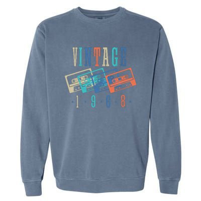 Vintage 1968 Cassette Tape 1968 Birthday Gifts 56 Year Old Garment-Dyed Sweatshirt