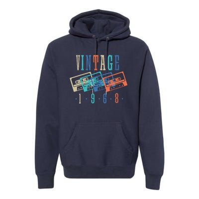 Vintage 1968 Cassette Tape 1968 Birthday Gifts 56 Year Old Premium Hoodie