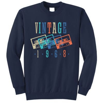 Vintage 1968 Cassette Tape 1968 Birthday Gifts 56 Year Old Tall Sweatshirt