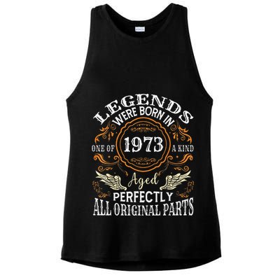 Vintage 1973 Classic Turning 50 Years 50th Birthday Ladies PosiCharge Tri-Blend Wicking Tank