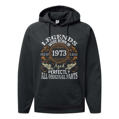 Vintage 1973 Classic Turning 50 Years 50th Birthday Performance Fleece Hoodie