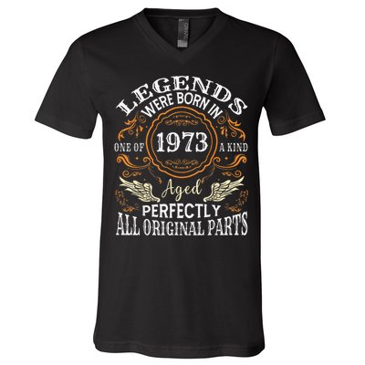 Vintage 1973 Classic Turning 50 Years 50th Birthday V-Neck T-Shirt