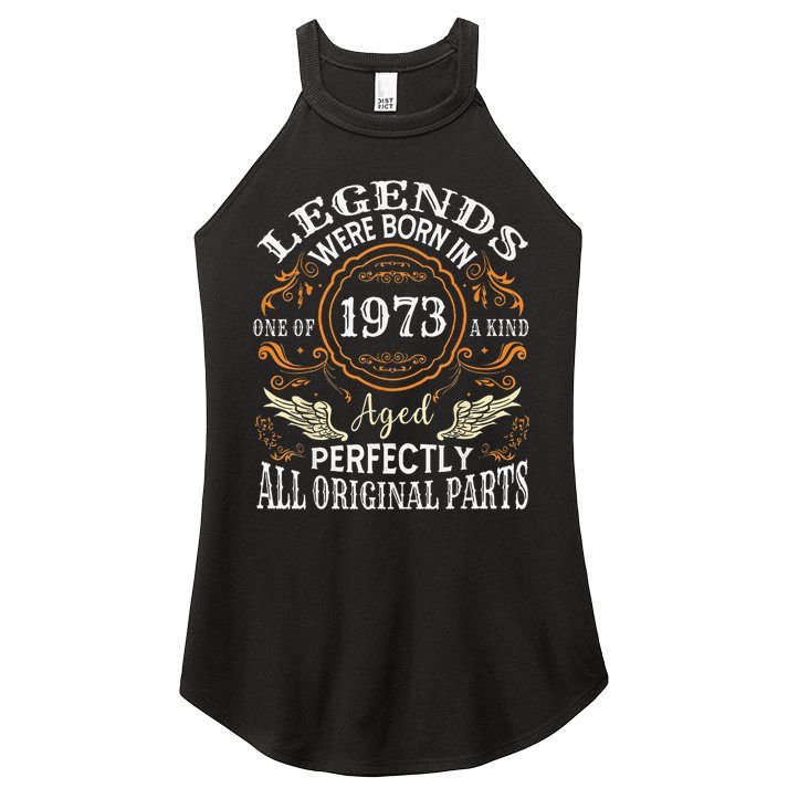 Vintage 1973 Classic Turning 50 Years 50th Birthday Women's Perfect Tri Rocker Tank