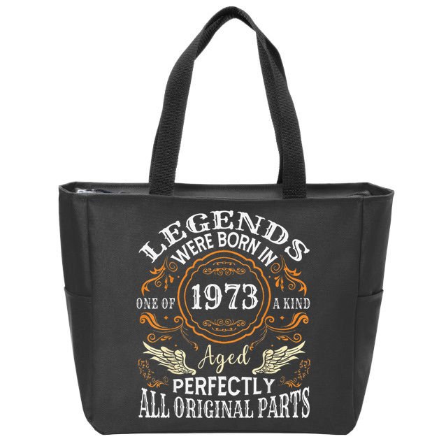 Vintage 1973 Classic Turning 50 Years 50th Birthday Zip Tote Bag
