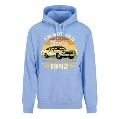 Vintage 1942 Car Birthday Gift Im Not Old Im A Classic 1942 Gift Unisex Surf Hoodie