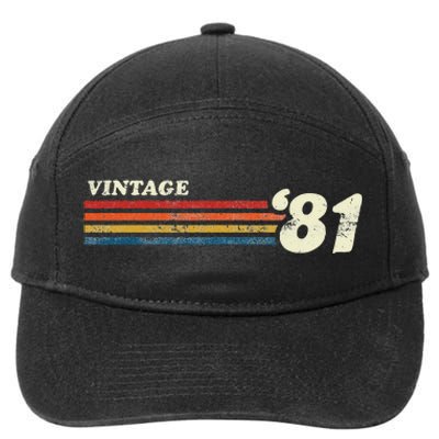 Vintage 1981 Chest Stripe Birthday Cute 7-Panel Snapback Hat