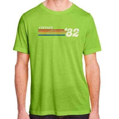 Vintage 1982 Chest Stripe Birthday Adult ChromaSoft Performance T-Shirt