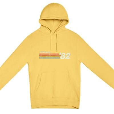 Vintage 1982 Chest Stripe Birthday Premium Pullover Hoodie