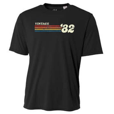 Vintage 1982 Chest Stripe Birthday Cooling Performance Crew T-Shirt