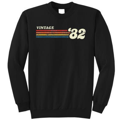 Vintage 1982 Chest Stripe Birthday Sweatshirt