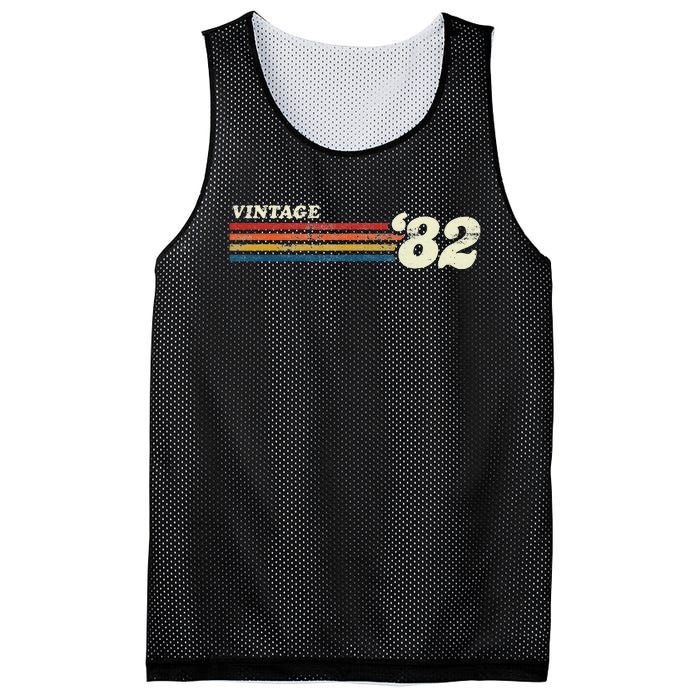 Vintage 1982 Chest Stripe Birthday Mesh Reversible Basketball Jersey Tank