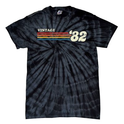 Vintage 1982 Chest Stripe Birthday Tie-Dye T-Shirt