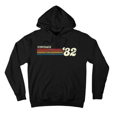 Vintage 1982 Chest Stripe Birthday Tall Hoodie