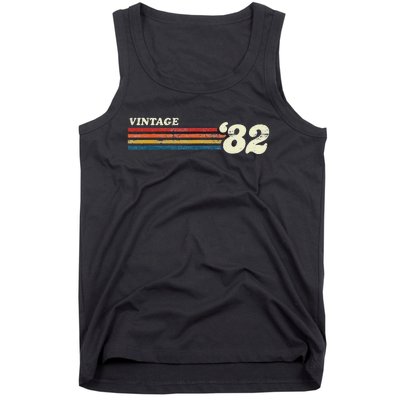 Vintage 1982 Chest Stripe Birthday Tank Top