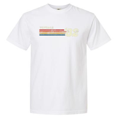 Vintage 1982 Chest Stripe Birthday Garment-Dyed Heavyweight T-Shirt