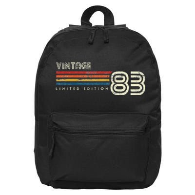 Vintage 1983 Chest Stripe 40 Birthday 16 in Basic Backpack