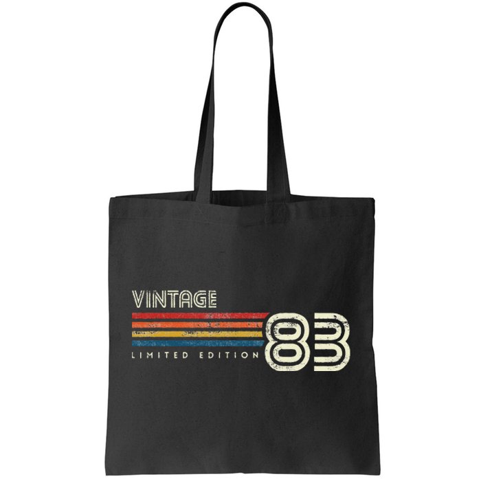 Vintage 1983 Chest Stripe 40 Birthday Tote Bag