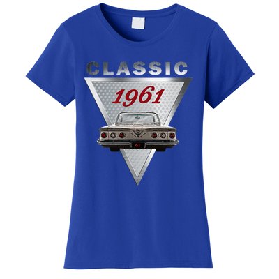 Vintage 1961 Classic Car Art Triple Tail Lights 60s Cars Women's T-Shirt