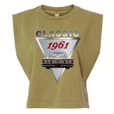 Vintage 1961 Classic Car Art Triple Tail Lights 60s Cars Garment-Dyed Women's Muscle Tee