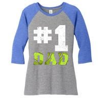 Vintage #1 Dad Number One Tennis Dad Fathers Day Gift Women's Tri-Blend 3/4-Sleeve Raglan Shirt