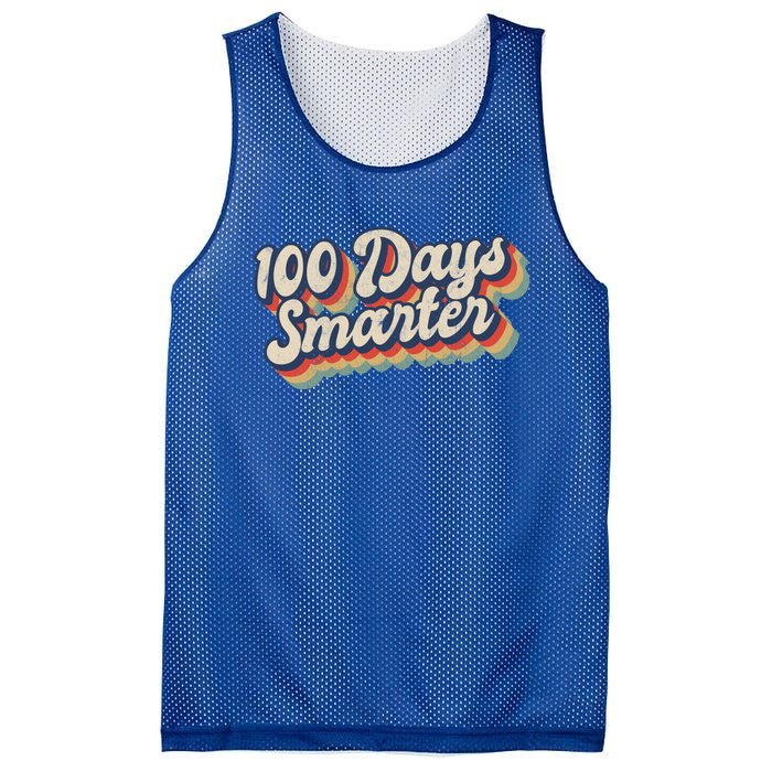 Vintage 100 Days Smarter Teacher Student 100th Day Of School Gift Mesh Reversible Basketball Jersey Tank