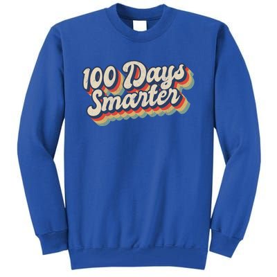 Vintage 100 Days Smarter Teacher Student 100th Day Of School Gift Tall Sweatshirt