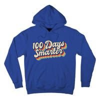 Vintage 100 Days Smarter Teacher Student 100th Day Of School Gift Tall Hoodie