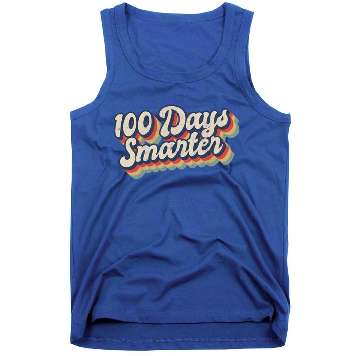 Vintage 100 Days Smarter Teacher Student 100th Day Of School Gift Tank Top