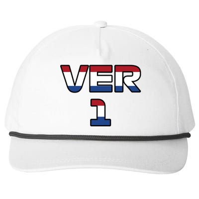 VER 1 Dutch Flag Snapback Five-Panel Rope Hat